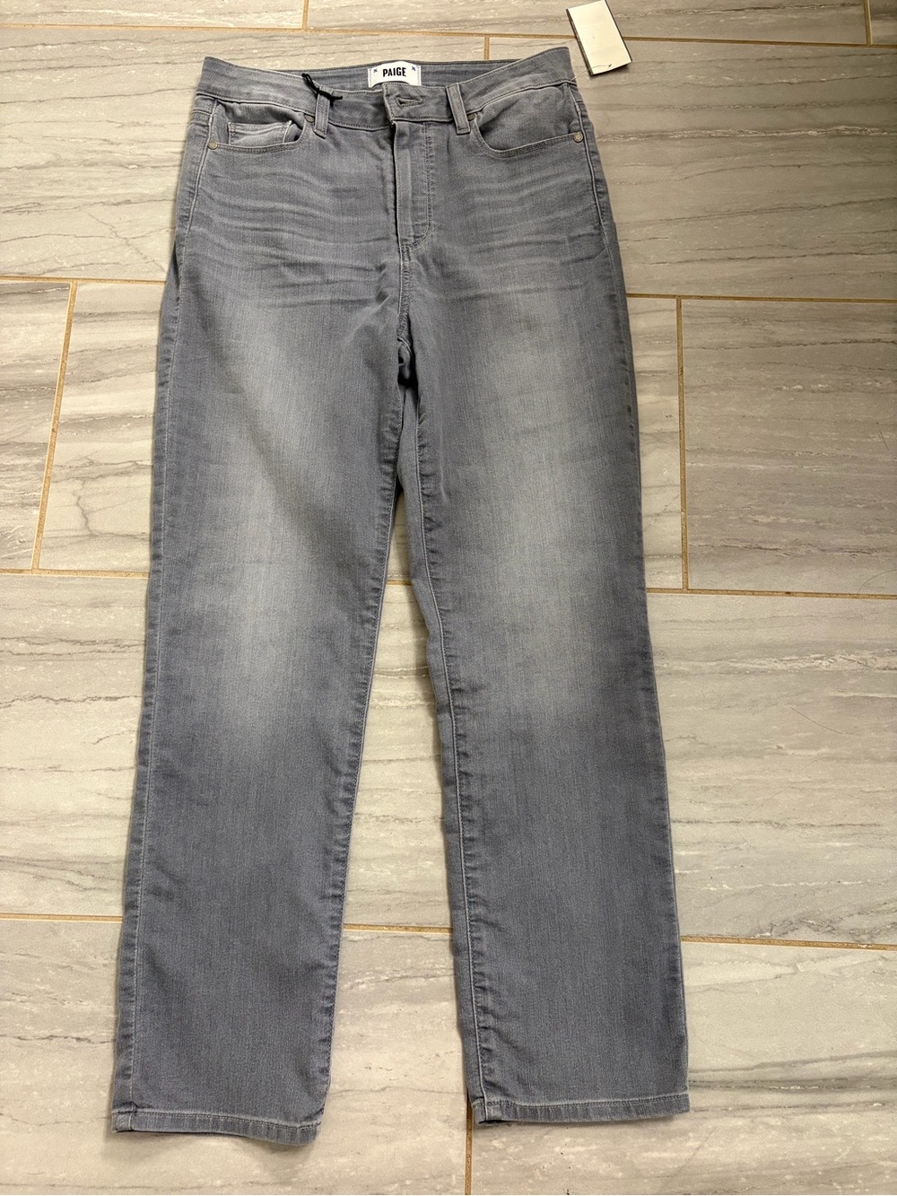 PAIGE High-Rise Skinny Jeans - grey. Photo shows blue but these are grey